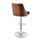 Armen Living Jacob Adjustable Swivel Black Faux Leather and Walnut Wood Bar Stool with Chrome Base LCJBBAWABL - alternate 5